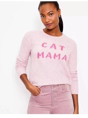 Cat Mama Pink Crewneck Sweater